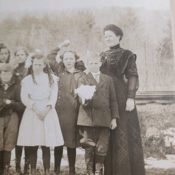 Vintage Black White Photo - Antique Group Portrait Poultney Vt Rood Photography - Picture 13 of 15